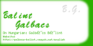 balint galbacs business card